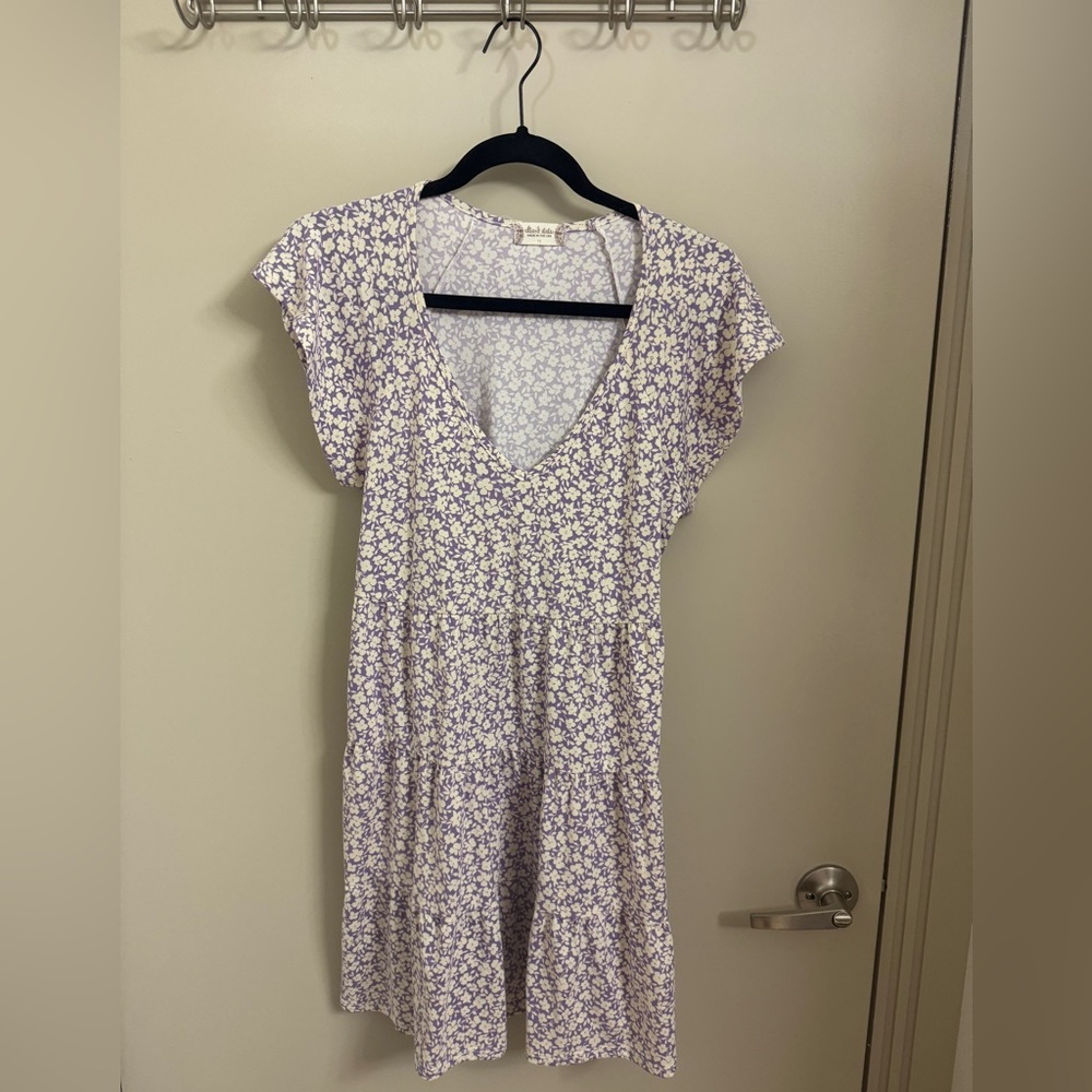 Altar’s State Purple Floral V-Neck Dress